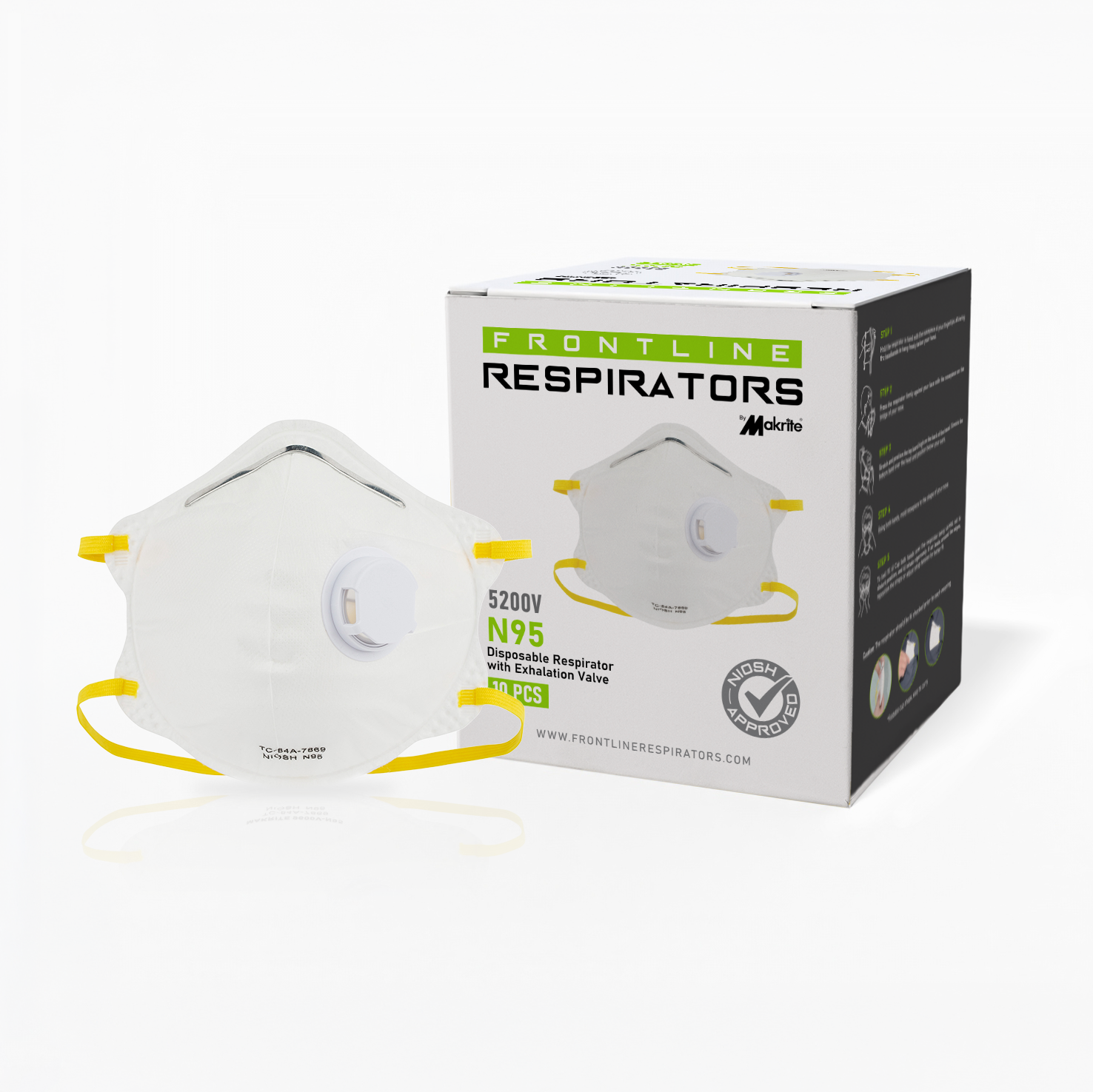 Frontline 5200V N95 Disposable Respirator with Exhalation Valve