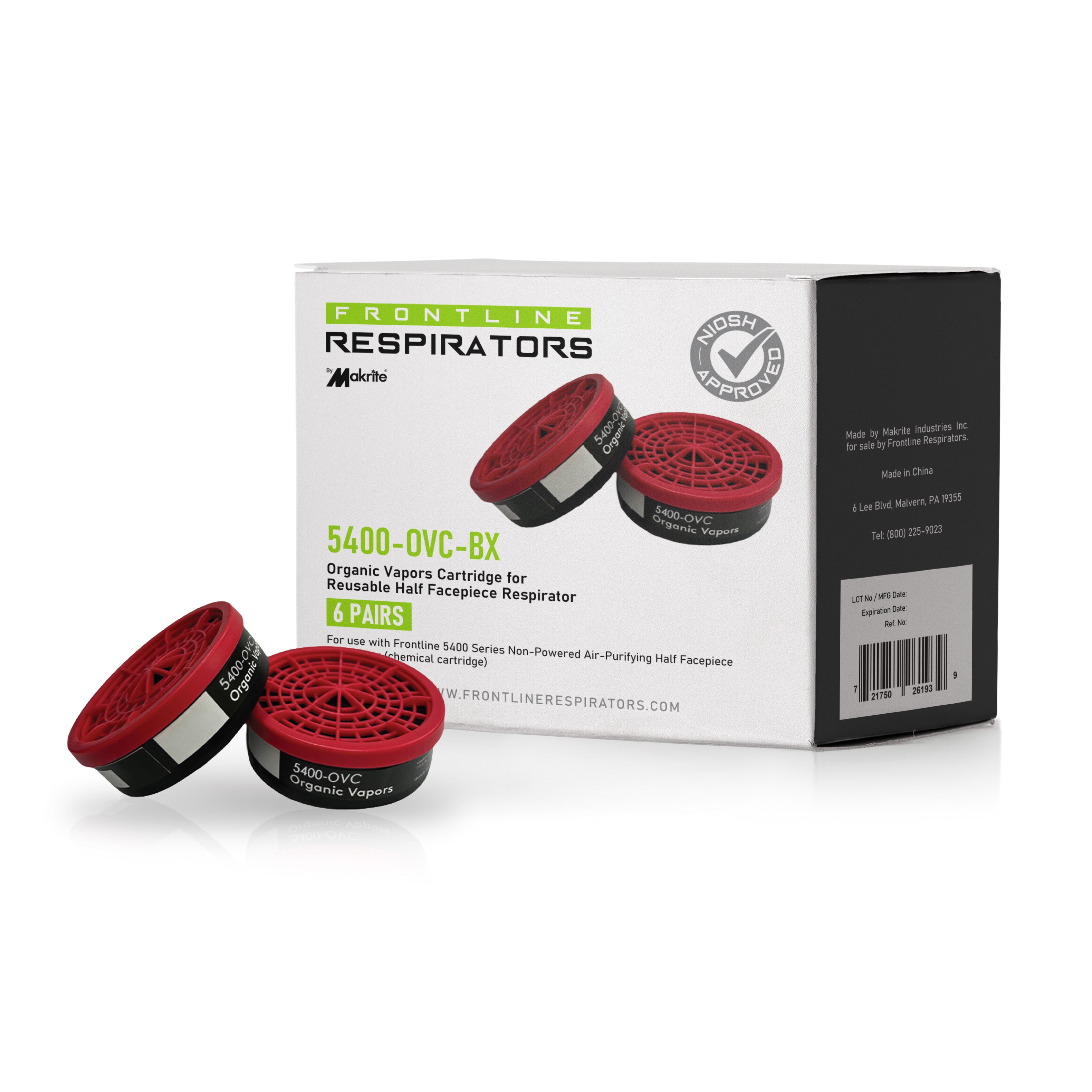 Frontline 5400-OVC Organic Vapors Cartridge for Reusable Half Mask Respirator