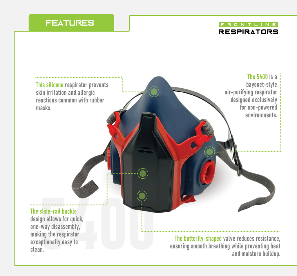 Frontline 5400 Half Mask Reusable Respirator